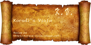 Korsós Viola névjegykártya